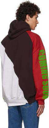 Vetements Grey and Red Cut-Up Hoodie