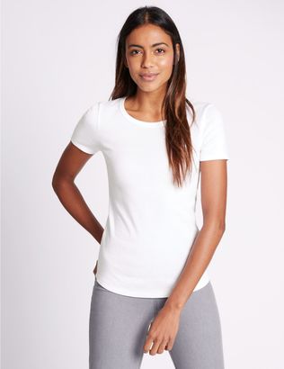 Marks and Spencer Pure Cotton Round Neck Short Sleeve T-Shirt