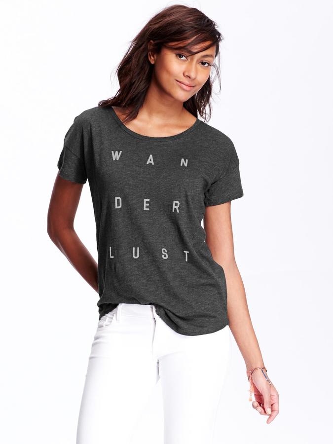 Old Navy Women's Text-Graphic Tees - ShopStyle T-shirts