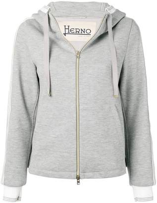 Herno zipped panel hoodie
