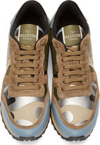 Thumbnail for your product : Valentino Khaki Camo Patchwork Sneakers