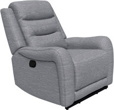 Hokku Designs High Density Foam Seat Manual Recliner Modern Scroll Arms Welt Trim Wide Seat Transitional Gray Finish Primary Living Room