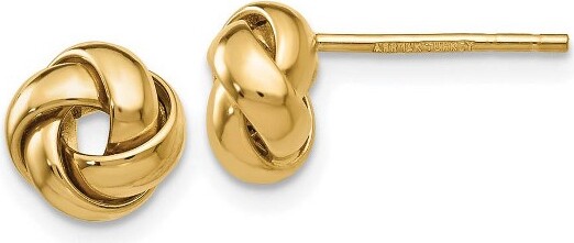 Black Bow Jewelry Co. BlackBowJewelry8mmPolishedLoveKnotEarringsin14kYellowGold