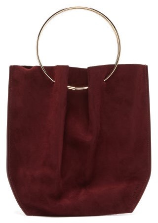 dark red clutch bag
