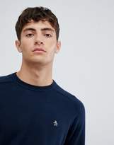 Thumbnail for your product : Original Penguin crew sweater cotton small logo in navy