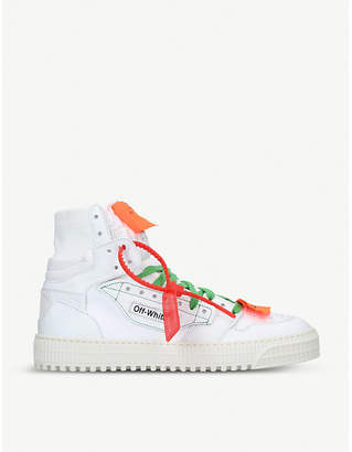 Off-White Lo 3.0 leather and canvas high-top trainers