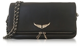 Zadig & Voltaire Black Leather Foldable Rock Clutch