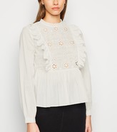 Thumbnail for your product : New Look Broderie Frill Peplum Top