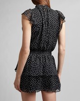 Thumbnail for your product : Express Polka Dot Smocked Waist Flutter Sleeve Dress