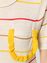 Thumbnail for your product : Sonia Rykiel striped frill chest pocket T-shirt