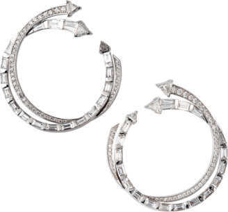 Nikos Koulis Energy 18k White Gold Diamond Hoop Earrings