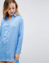 Thumbnail for your product : Glamorous Stepped Satin Shirt Dress