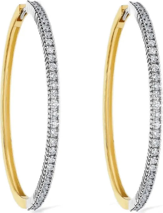 Delfina Delettrez 18K white and yellow gold hoop earrings