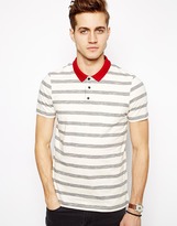 Thumbnail for your product : ASOS Polo With Stripe And Contrast Collar