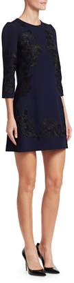 Dolce & Gabbana Lace Applique Wool Dress