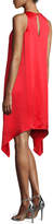 Thumbnail for your product : Aidan Mattox Sleeveless Jewel-Neck Trapeze Dress, Red