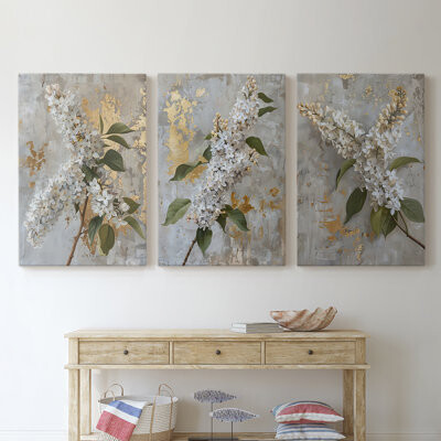 Winston Porter Floral Study Series LXXXIII -Premium Gallery Wrapped Canvas Set -Ready to Hang