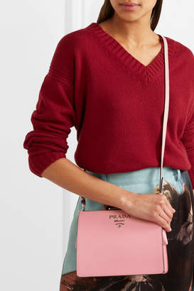 Prada Frame Textured-leather Shoulder Bag - Baby pink