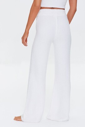 Forever 21 Women's Fuzzy Flare Lounge Pants in White Small - ShopStyle