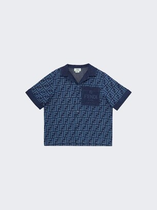 【FENDI】FF Motif Print Regular Fit Short Sleeve Polo Shirt Fendi FF Motif Short Sleeved Polo Shirt - ShopStyle