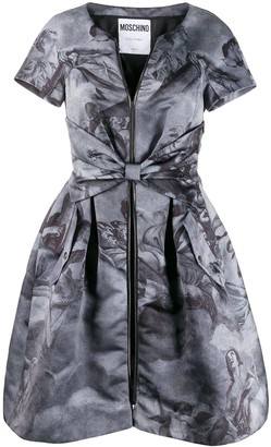 Moschino Pre-Owned 1990s Angel Printed Belted Dress