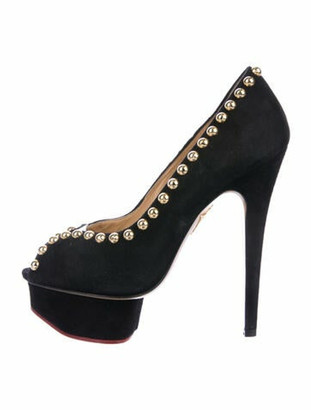 black and gold studded heels