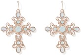 Thumbnail for your product : Forever New Demi Stone Filigree Cross Earrings - Rose Gold/Opal - 00