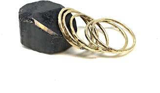 Sweet1985 Gold Filled Hammered Stackable Ring Set