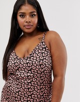 Thumbnail for your product : Club L London Plus Club L Plus low back cami maxi dress in animal print