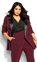 Thumbnail for your product : City Chic Tuxe Luxe Jacket - claret