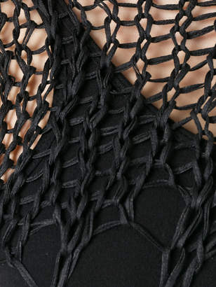 Isabel Benenato open knit asymmetric blouse