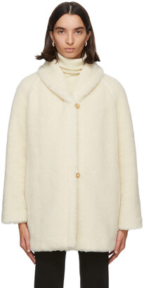 Max Mara Off-White Alpaca & Silk Teddy Coat