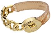 Thumbnail for your product : GUESS Gold Plated Link Chain/Leather Strap Bracelet