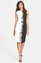 Thumbnail for your product : Nicole Miller Cross Stitch Pleat Jersey Sheath Dress