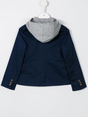 MSGM Kids hooded buttoned jacket