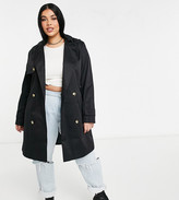 Thumbnail for your product : ASOS Curve DESIGN Curve trench coat in black