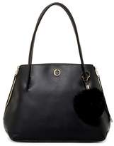 Thumbnail for your product : Louise et Cie Elin Leather Tote with Genuine Rabbit Fur Pompom