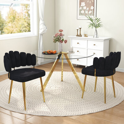 George Oliver Round Glass Dining Table Set