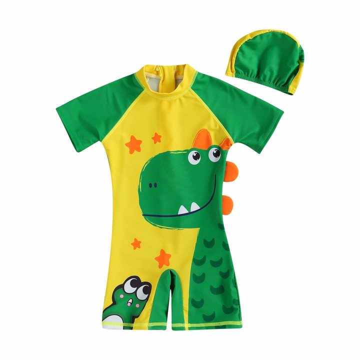 Qpap Toddler Kids Baby Boy Dinosaur Cartoon Swimsuit Rash Guard ...