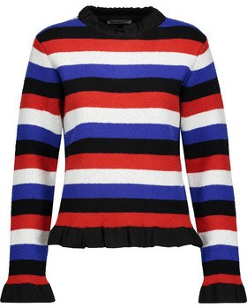J.W.Anderson Ruffled Striped Bouclé Sweater