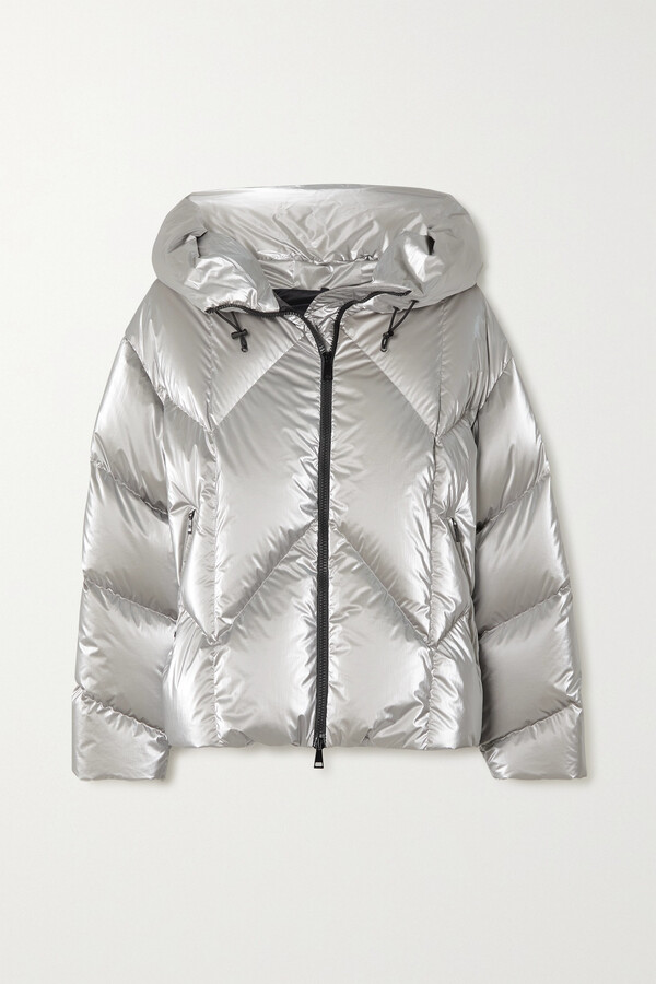werper Agressief restaurant Moncler Frele Hooded Quilted Metallic Shell Down Jacket - Silver - ShopStyle