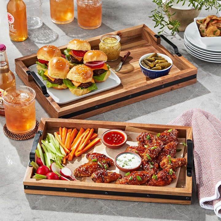 Member's Mark Acacia Wood Rectangular Serving Trays, 2-Pack