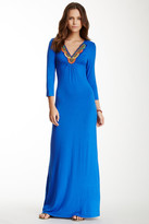 Thumbnail for your product : Romeo & Juliet Couture Beaded V-Neck Maxi Dress