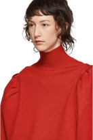 Thumbnail for your product : Balenciaga Red Wool Puffed Sleeves Turtleneck