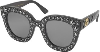 Gucci GG0116S Acetate Cat Eye Women's Sunglasses w/Stars feature star worthy retro