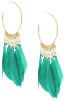 Thumbnail for your product : Lipsy Turquoise Feather Hoop Earrings