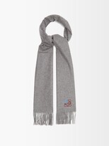 Thumbnail for your product : Loewe Anagram-embroidered Cashmere Scarf - Grey