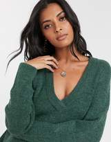 Thumbnail for your product : Vila v-neck knitted jumper with side slits