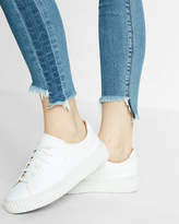 Thumbnail for your product : Express Mid Rise Side Stripe Raw Hem Stretch Ankle Jean Leggings