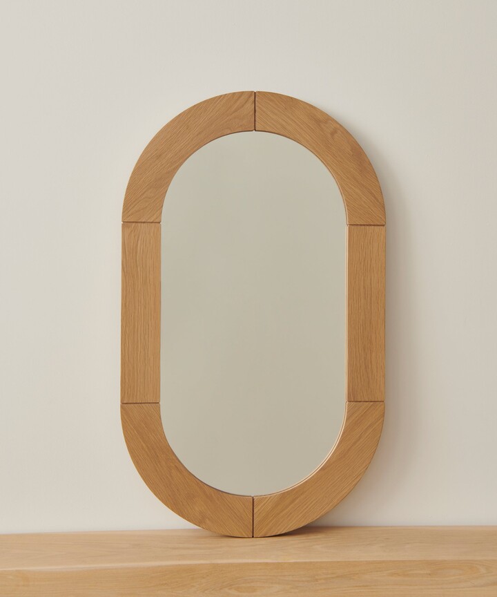 Oak Oval Mirror Size 24x40"